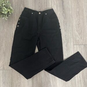 Lawman Western Jeans Size 9/10 Superior Relaxed Fit Jet Black No Fade Buttons